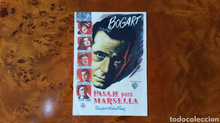 Cine: Programa de mano. Cine. PASAJE PARA MARSELLA. (Original) 1949 - PERFECTO. - Foto 1