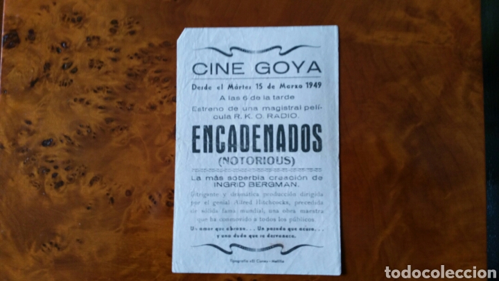 Cine: Programa de mano. Cine. ENCADENADOS (Original) 1949 - PERFECTO. - Foto 2