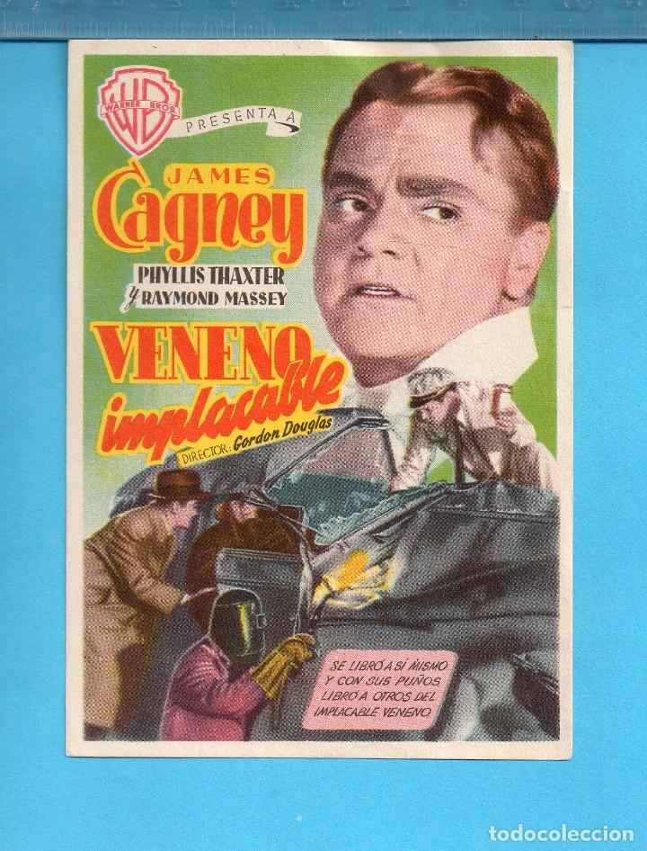 Cine: FOLLETO DE MANO DE VENENO IMPLACABLE SIN PUBLICIDAD - Foto 1
