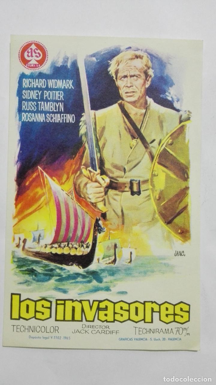 Folhetos de m&atilde;o de filmes antigos de cinema: PROGRAMA DE CINE, LOS INVASORES, ORIGINAL A&Ntilde;OS 60, SIN PUBLICIDAD