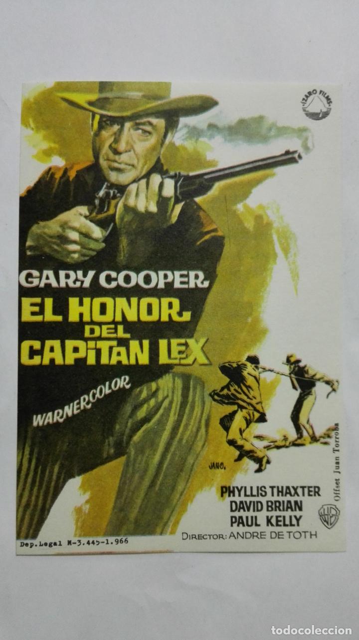 Folhetos de m&atilde;o de filmes antigos de cinema: PROGRAMA DE CINE, EL HONOR DEL CAPITAN LEX, ORIGINAL A&Ntilde;OS 60, SIN PUBLICIDAD