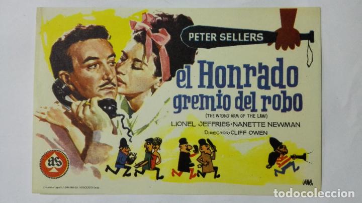 Folhetos de m&atilde;o de filmes antigos de cinema: PROGRAMA DE CINE, EL HONRADO GREMIO DEL ROBO, ORIGINAL A&Ntilde;OS 60, SIN PUBLICIDAD