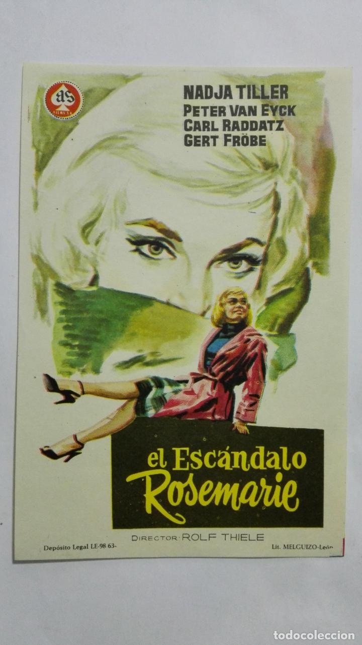 Folhetos de m&atilde;o de filmes antigos de cinema: PROGRAMA DE CINE, EL ESCANDALO ROSEMARIE, ORIGINAL A&Ntilde;OS 60, SIN PUBLICIDAD