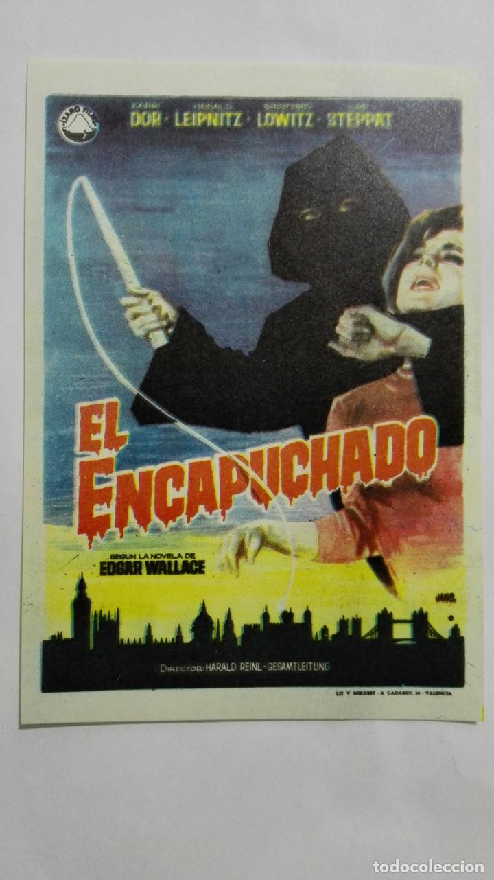 Folhetos de m&atilde;o de filmes antigos de cinema: PROGRAMA DE CINE, EL ENCAPUCHADO, ORIGINAL A&Ntilde;OS 60, SIN PUBLICIDAD