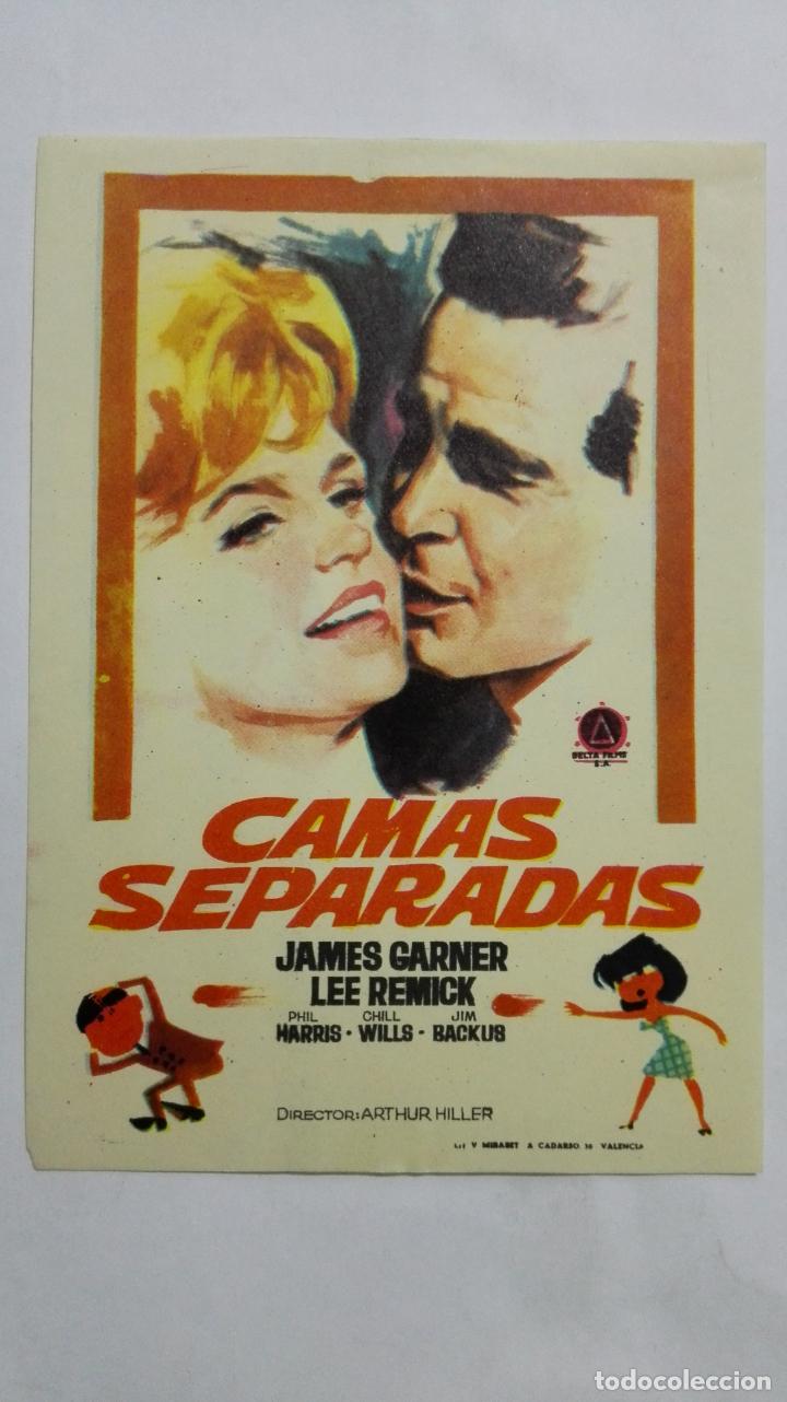 Folhetos de m&atilde;o de filmes antigos de cinema: PROGRAMA DE CINE, CAMAS SEPARADAS, ORIGINAL A&Ntilde;OS 60, SIN PUBLICIDAD