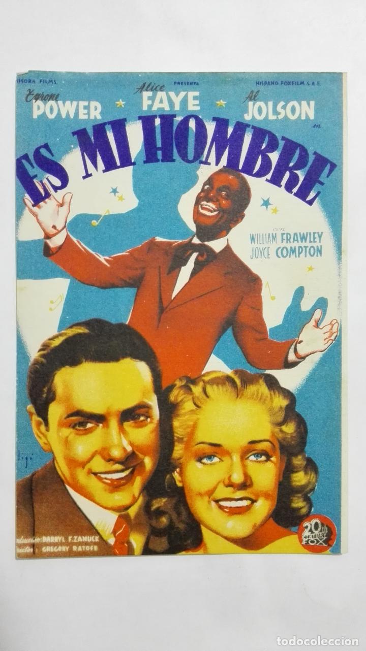 Folhetos de m&atilde;o de filmes antigos de cinema: PROGRAMA DE CINE, ES MI HOMBRE, ORIGINAL A&Ntilde;OS 60, SIN PUBLICIDAD