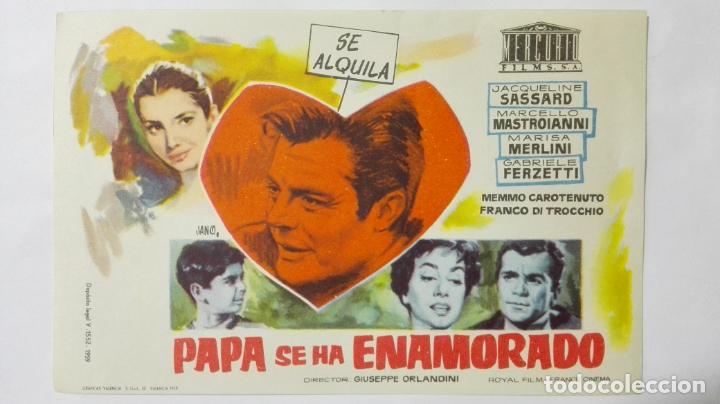 Folhetos de m&atilde;o de filmes antigos de cinema: PROGRAMA DE CINE, PAPA SE HA ENAMORADO, ORIGINAL A&Ntilde;OS 60, SIN PUBLICIDAD