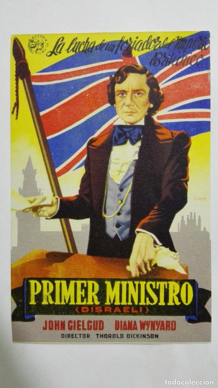 Folhetos de m&atilde;o de filmes antigos de cinema: PROGRAMA DE CINE, PRIMER MINISTRO, ORIGINAL A&Ntilde;OS 60, SIN PUBLICIDAD