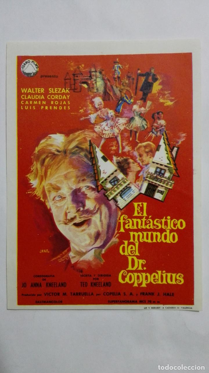 Folhetos de m&atilde;o de filmes antigos de cinema: PROGRAMA DE CINE, EL FANTASTICO MUNDO DEL DR COPPLIUS, ORIGINAL A&Ntilde;OS 60, SIN PUBLICIDAD