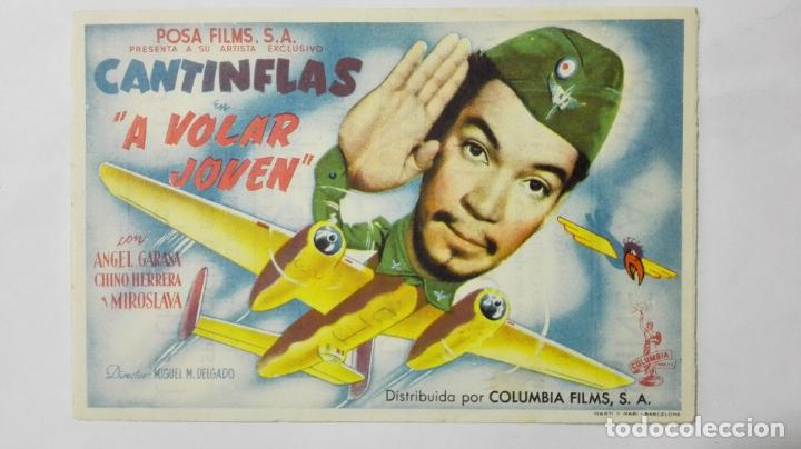 Folhetos de m&atilde;o de filmes antigos de cinema: PROGRAMA DE CINE, A VOLAR JOVEN, A&Ntilde;OS 50, PUBLICIDAD CINE NAVARRO, VILLAROBLEDO