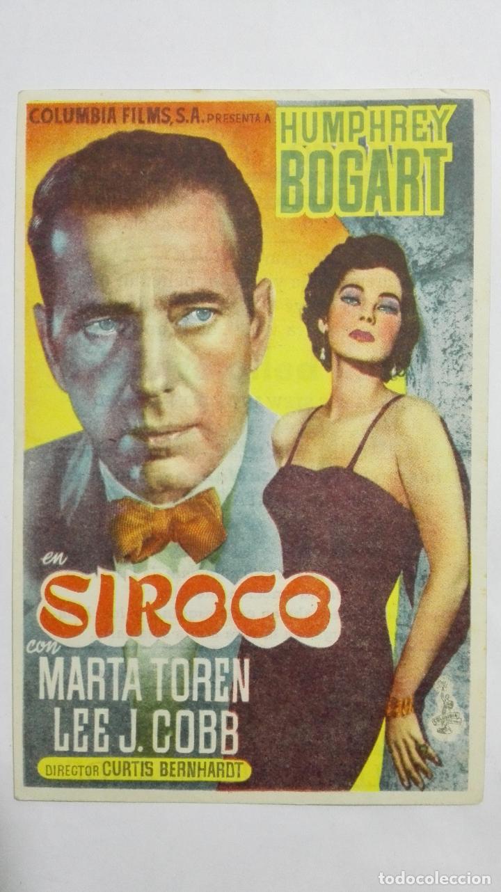 Folhetos de m&atilde;o de filmes antigos de cinema: PROGRAMA DE CINE, SIROCO, A&Ntilde;OS 50, PUBLICIDAD TEATRO NAVARRO, VILLAROBLEDO