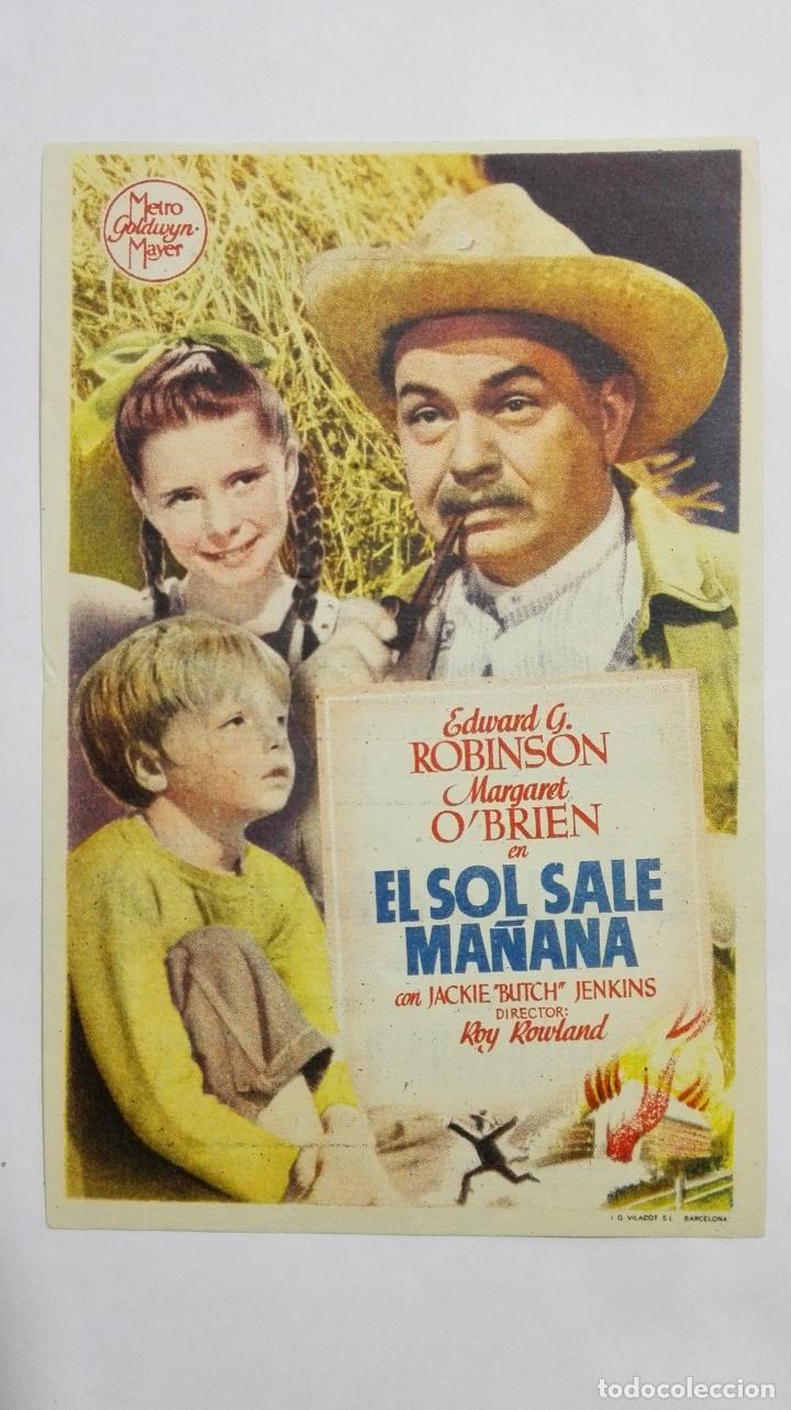 Folhetos de m&atilde;o de filmes antigos de cinema: PROGRAMA DE CINE, EL SOL SALE MA&Ntilde;ANA, A&Ntilde;OS 50, PUBLICIDAD CINE REX, VILLAROBLEDO