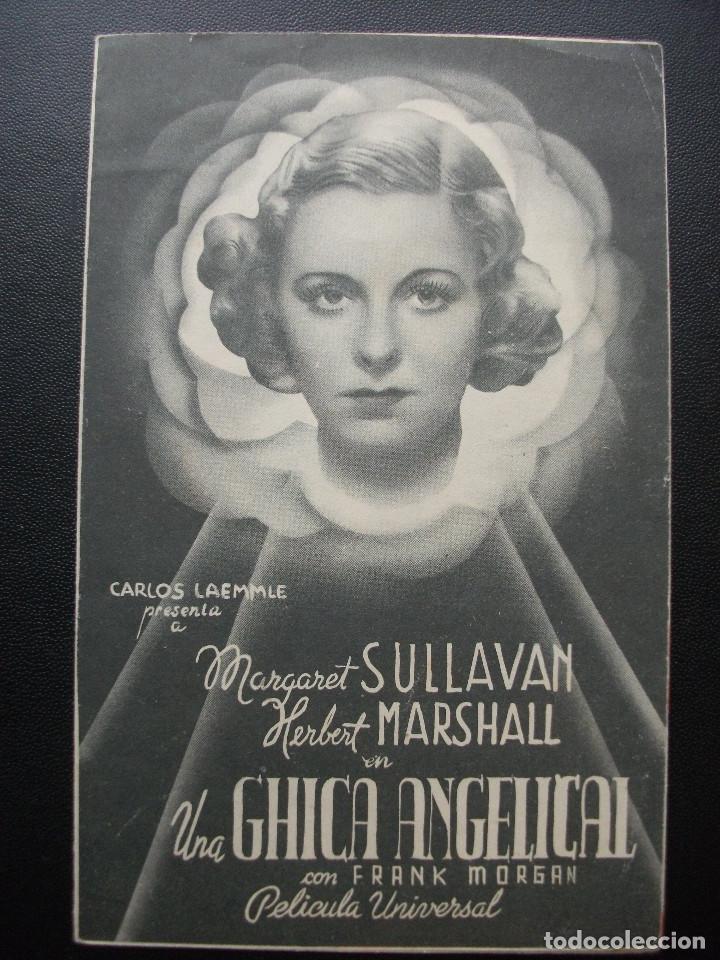 Folhetos de m&atilde;o de filmes antigos de cinema: UNA CHICA ANGELICAL, MARGARET SULLAVAN, HERBERT MARSHALL