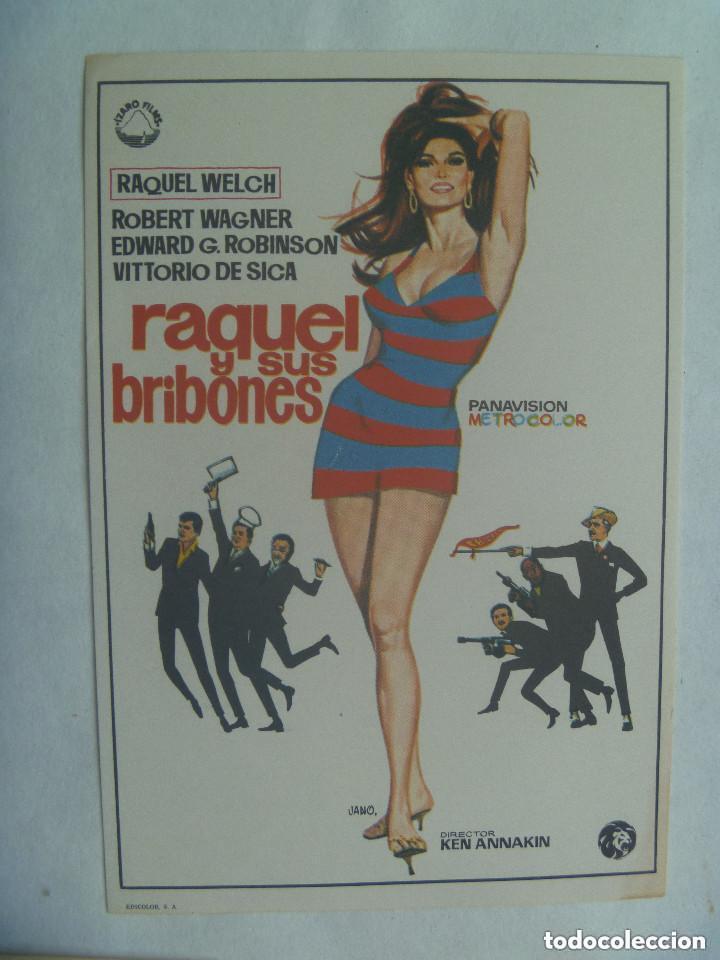 Folhetos de m&atilde;o de filmes antigos de cinema: FOLLETO DE MANO : RAQUEL Y SUS BRIBONES , CON RAQUEL WELLCH. A&Ntilde;OS 60.