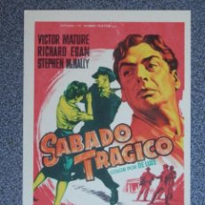  Foglietti di film di film antichi di cinema: PROGRAMA DE CINE: SABADO TRAGICO CINE DORADO ZARAGOZA