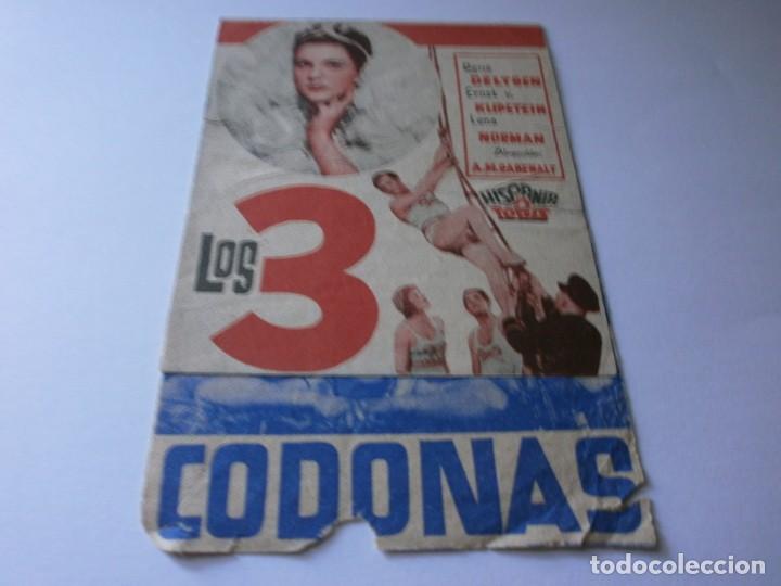 Cine: PROGRAMA DOBLE - LOS 3 CODONAS - REN&Eacute; DELTGEN, LENA NORMAN - TEATRO CERVANTES - 1940. - Foto 1
