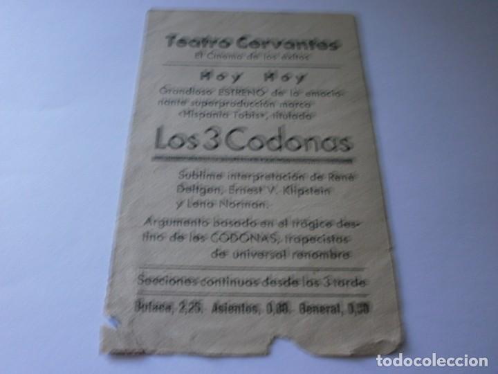 Cine: PROGRAMA DOBLE - LOS 3 CODONAS - REN&Eacute; DELTGEN, LENA NORMAN - TEATRO CERVANTES - 1940. - Foto 3