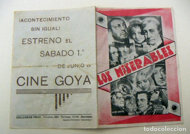 Cine: PROGRAMA DE CINE DOBLE LOS MISERABLES PUBLICIDAD CINE GOYA - Foto 1