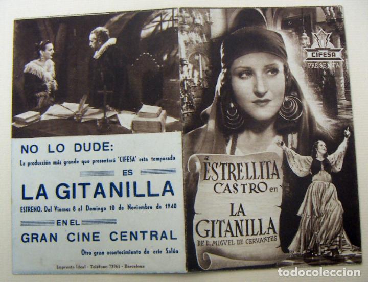 Cine: PROGRAMA DE CINE DOBLE LA GITANILLA 1940 PUBLICIDAD GRAN CINE CENTRAL MBC - Foto 1