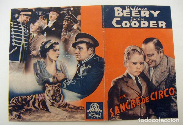 Cine: PROGRAMA DE CINE DOBLE SANGRE DE CIRCO 1936 PUBLICIDAD TEATRO PRINCIPAL