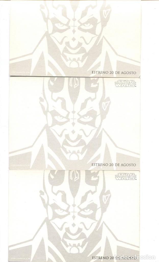 Cine: STAR WARS, EPISODIO I. 3 POSTALES. - Foto 2