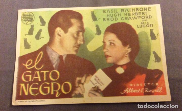 Folhetos de m&atilde;o de filmes antigos de cinema: FOLLETO DE MANO EL GATO NEGRO. PUBLICIDAD MONUMENTAL CINEMA