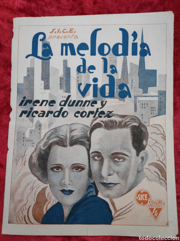 Cine: PROGRAMA DE CINE DOBLE - LA MELODIA DE LA VIDA - FOLLETO DE MANO ORIGINAL - Foto 1