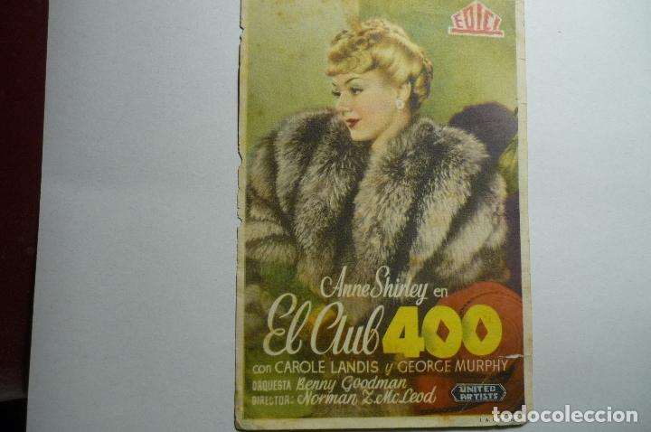 Cinema: programa el club 400 -anne shirley - publicidad bb