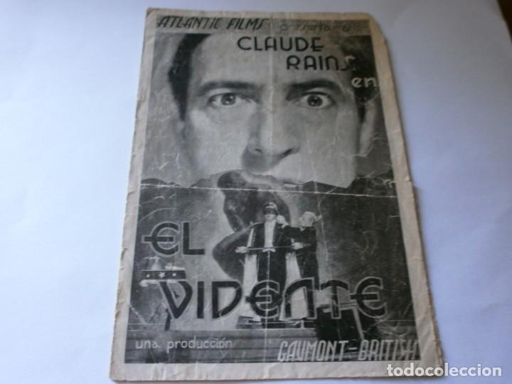 Cine: PROGRAMA DOBLE - EL VIDENTE - CLAUDE RAINS - CINE IDEAL  - 1936. - Foto 1