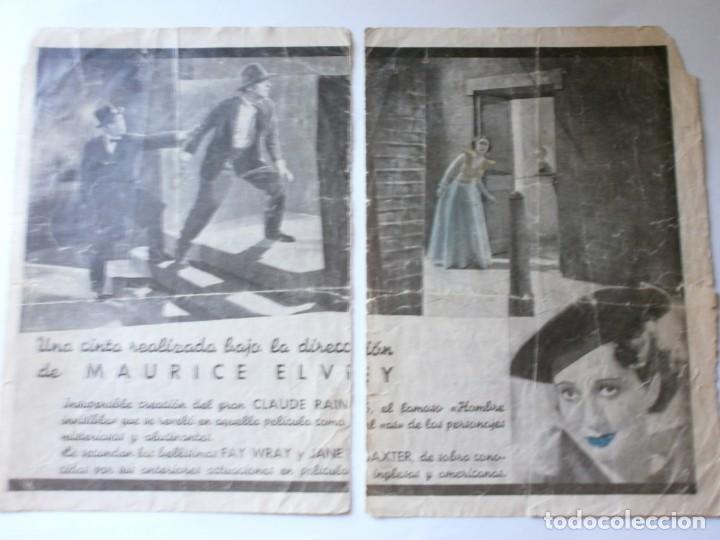 Cine: PROGRAMA DOBLE - EL VIDENTE - CLAUDE RAINS - CINE IDEAL  - 1936. - Foto 2