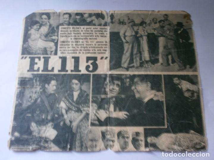 Cine: PROGRAMA DOBLE - EL 113 - ERNESTO VILCHES - IDEAL CINEMA - 1936. - Foto 2