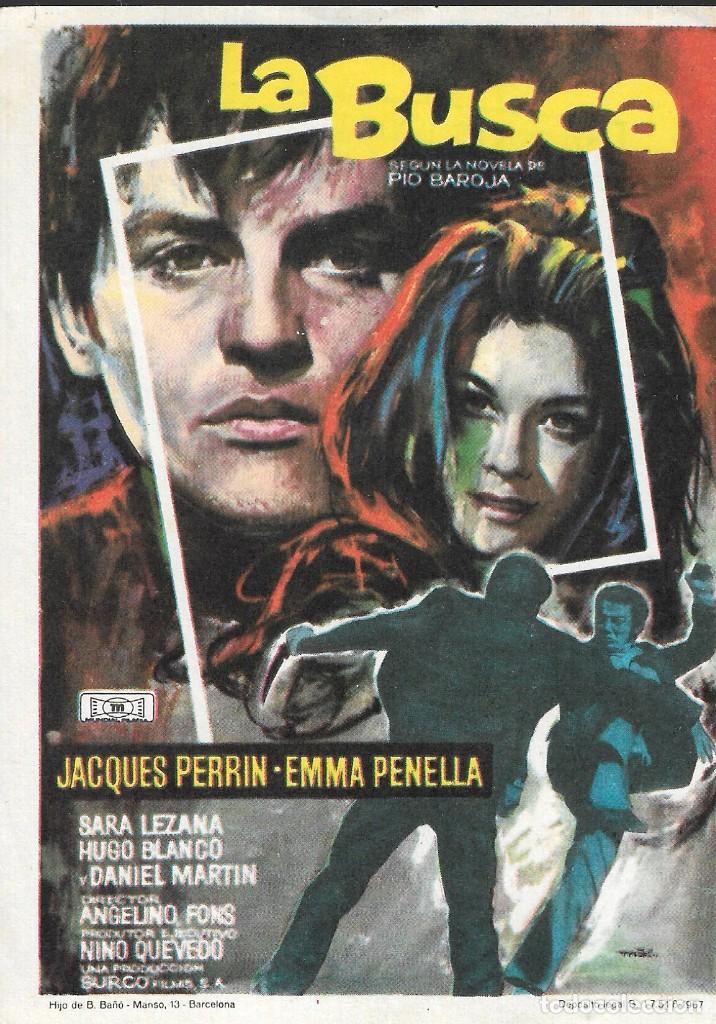 Cine: PROGRAMA DE CINE - LA BUSCA - JACQUES PERRIN, EMMA PENELLA - 1966 - SIN PUBLICIDAD. - Foto 1