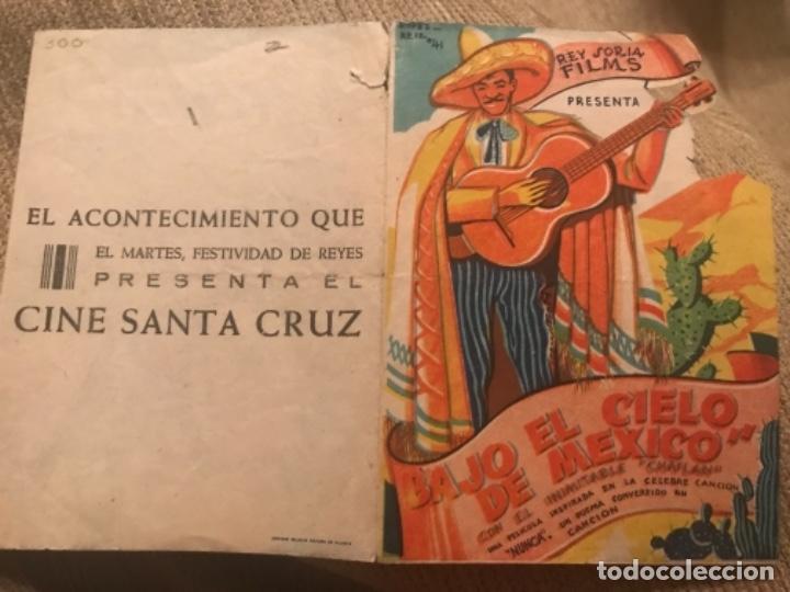  Flyers Publicitaires de films Anciens: ANTIGUO PROGRAMA FOLLETO CINE BAJO EL CIELO DE MEXICO