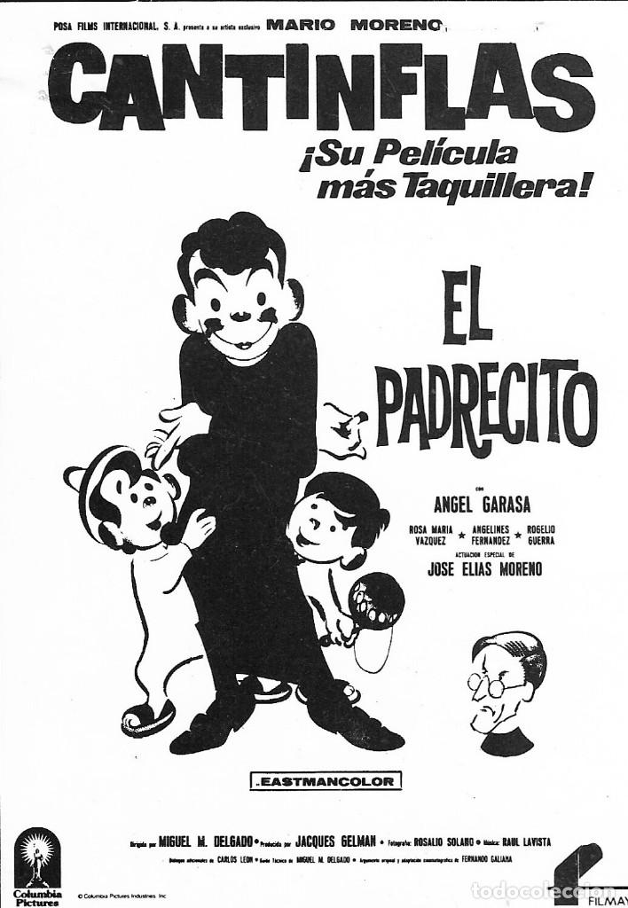 Cine: PROGRAMA DE CINE - EL PADRECITO - CANTINFLAS - 1964 - SIN PUBLICIDAD. - Foto 1