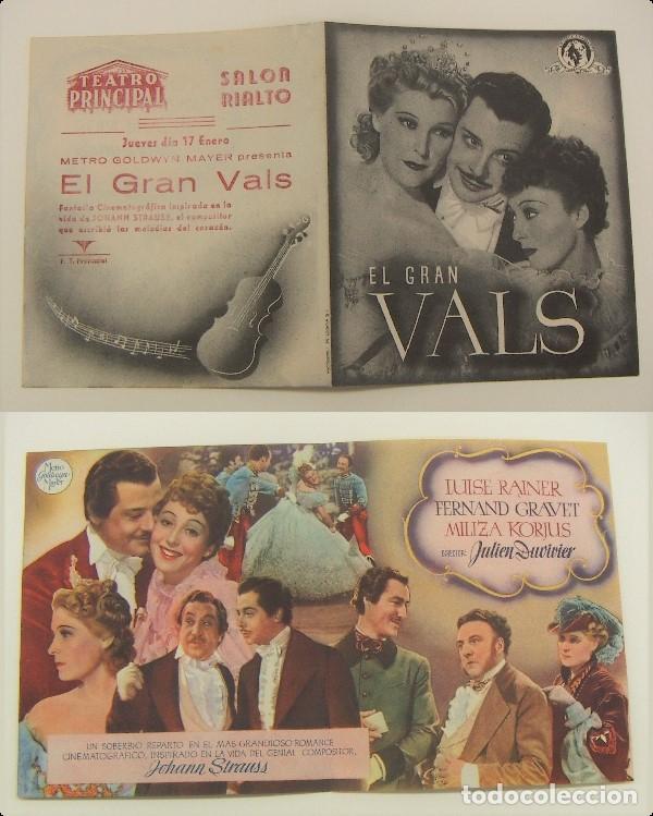  Flyers Publicitaires de films Anciens: PROGRAMA DE CINE DOBLE EL GRAN VALS PUBLICIDAD SALON RIALTO ORIGINAL