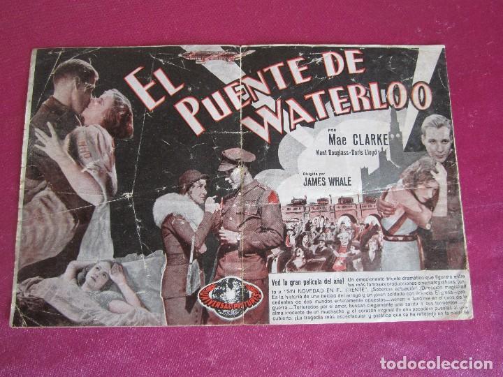Cine: EL PUENTE DE WATERLOO MAE CLARKE PROGRAMA DE CINE C16 - Foto 2
