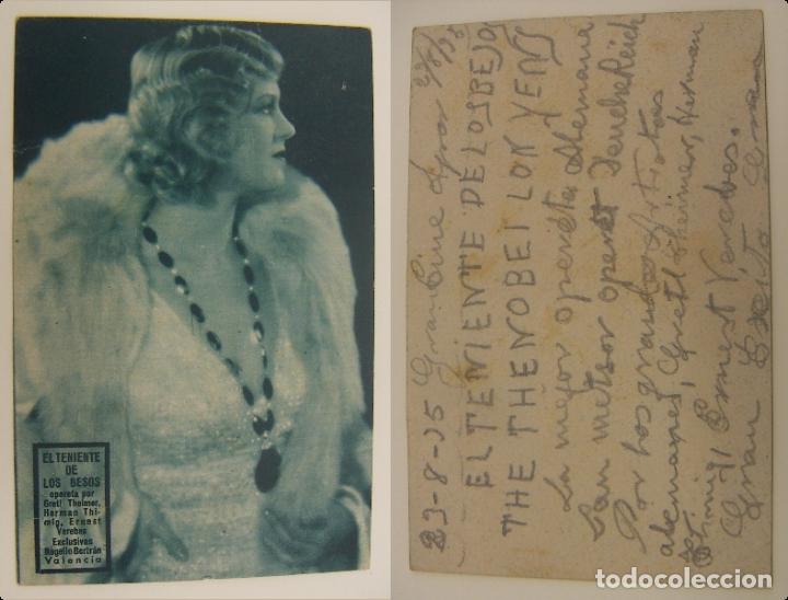 Cine: PROGRAMA DE CINE EL TENIENTE DE LOS BESOS TIPO TARJETA 23/8/35 ORIGINAL - Foto 1
