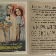 Cine: PROGRAMA DE CINE LA NUEVA MELODIA DE BROADWAY PUBLICIDAD TEATRO MAIQUEZ 1945 ORIGINAL. Lote 160934898