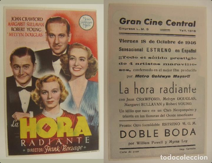 Folhetos de m&atilde;o de filmes antigos de cinema: PROGRAMA DE CINE LA HORA RADIANTE PUBLICIDAD GRAN CINE CENTRAL 1946 ORIGINAL