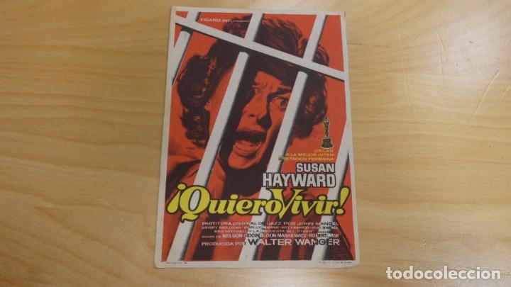 Cine: PROGRAMA DE MANO . QUIERO VIVIR . SIN PUBLICIDAD . - Foto 1