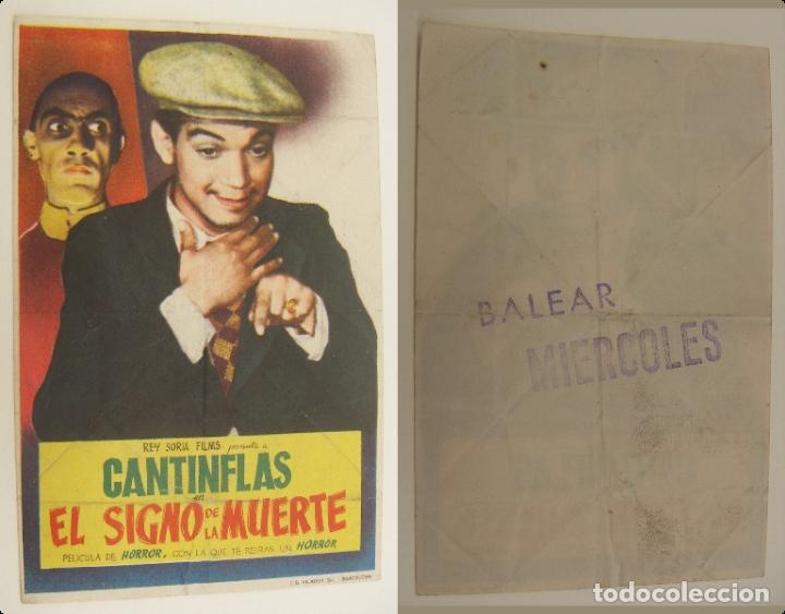 Folhetos de m&atilde;o de filmes antigos de cinema: PROGRAMA DE CINE EL SIGNO DE LA MUERTE PUBLICIDAD CINE SELLO BALEAR ORIGINAL