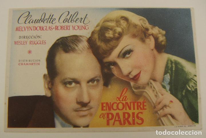 Cine: PROGRAMA DE CINE LA ENCONTRE EN PARIS SIN PUBLICIDAD ORIGINAL - Foto 1