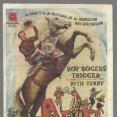 Cine: PROGRAMA DE MANO. CITA EN LA FRONTERA, 1944. ROY ROGERS, RUTH TERRY. CASAL DE LA PRINCIPAL. Lote 161601174