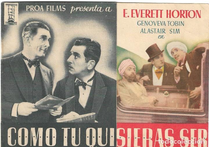 Cine: PROGRAMA DOBLE - COMO T&Uacute; QUISIERAS SER - E. EVERETT HORTON - 1936 - SIN PUBLICIDAD. - Foto 1
