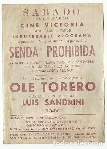 Cine: PROGRAMA CINE SENDA PROHIBIDA - Foto 2