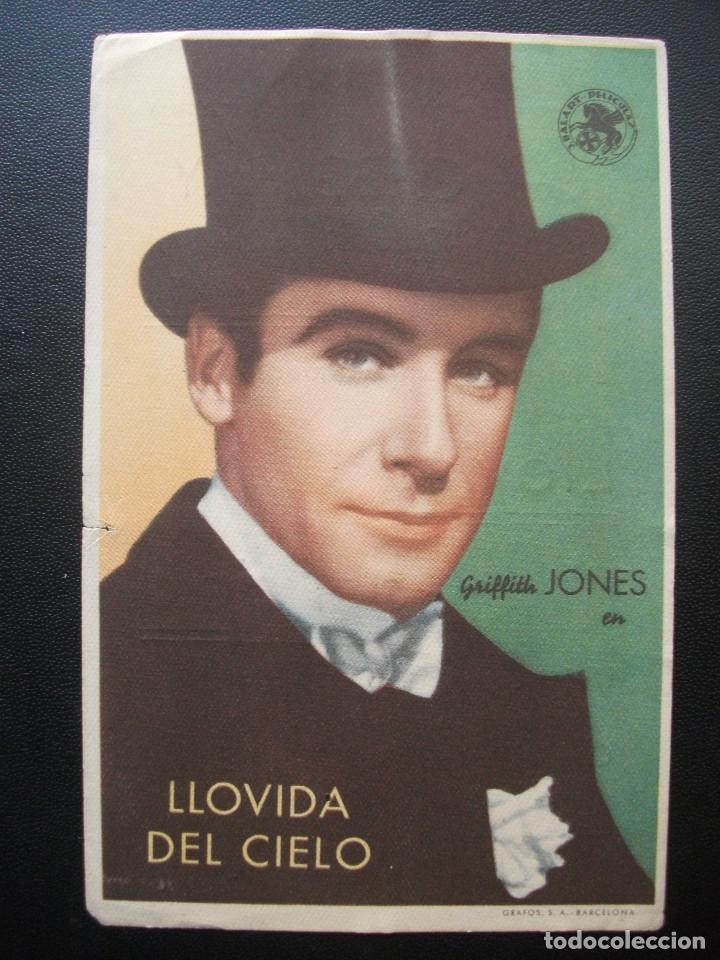 Folhetos de m&atilde;o de filmes antigos de cinema: LLOVIDA DEL CIELO, GRIFFITH JONES, CINE CHEGARAY