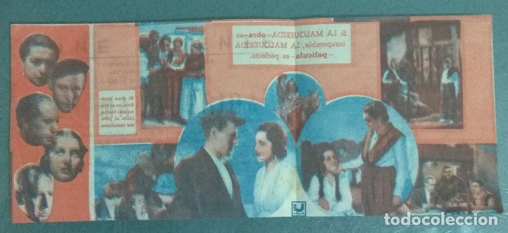 Cine: LA MALQUERIDA - 1941 - PROGRAMA DOBLE DE MANO CON PUBLICIDAD - Foto 3