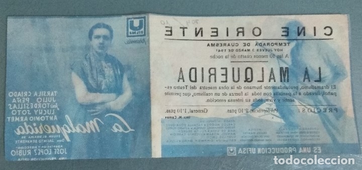 Cine: LA MALQUERIDA - 1941 - PROGRAMA DOBLE DE MANO CON PUBLICIDAD - Foto 4