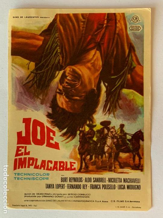 Cine: FOLLETO DE CINE JOE EL IMPLACABLE. SIN PUBLICIDAD. - Foto 1