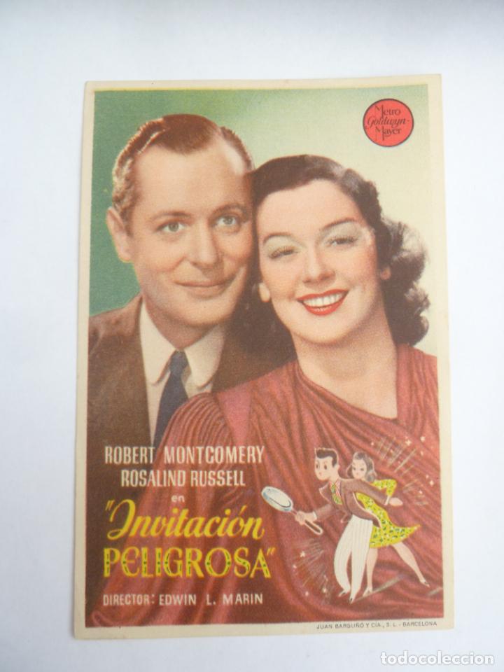 Folhetos de m&atilde;o de filmes antigos de cinema: invitacion peligrosa folleto de mano original estreno perfecto estado